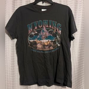 Wyoming short sleeve graphic t-shirt 
Color: charcoal 
Size: M